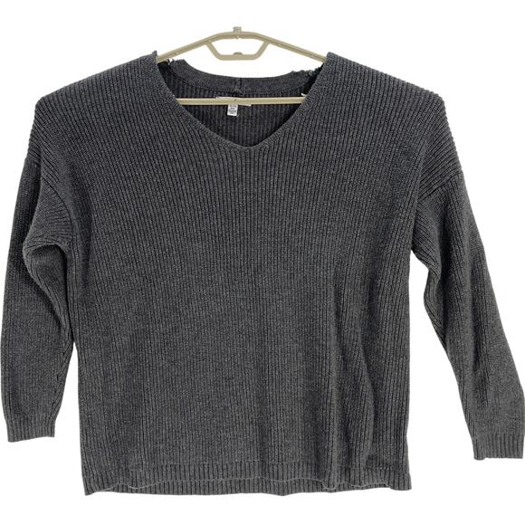 American Eagle Outfitters Sweater Women XL Gray Wool Blend Academia FLAW - Picture 1 of 8